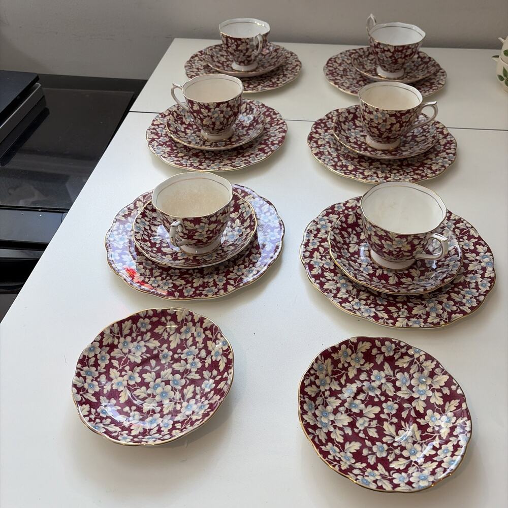 Vintage RARE Royal Albert Chintz Royal Brocade Coffee/Tea Dessert Set 20 Pieces